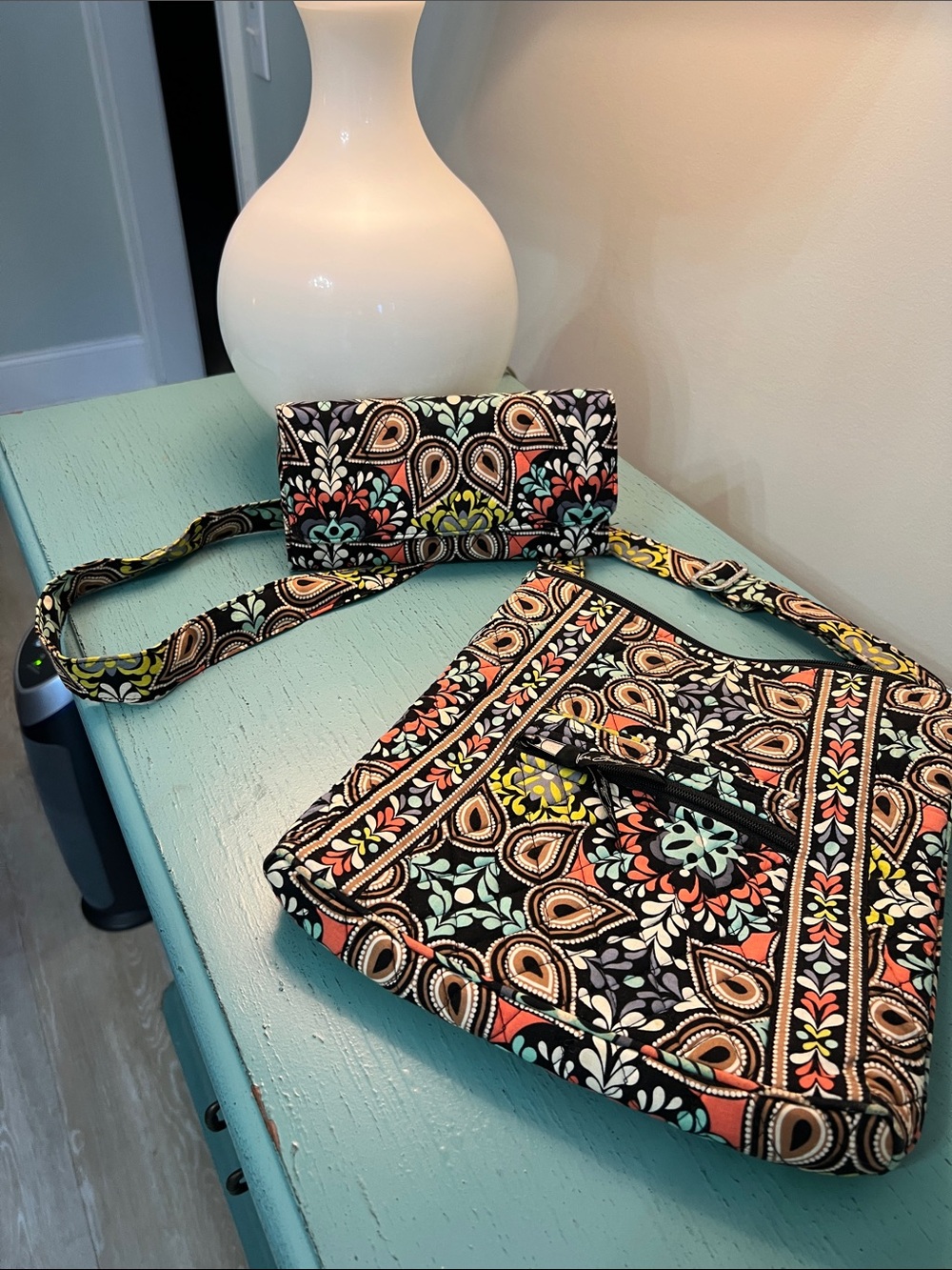 Vera Bradley Retired Sierra Crossbody Bag and Wallet Set